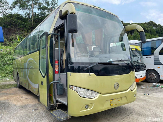 Dragon Used Coach Bus dourado 47 portas do Euro III de aço do chassi do motor de Hino J08E dos assentos únicas